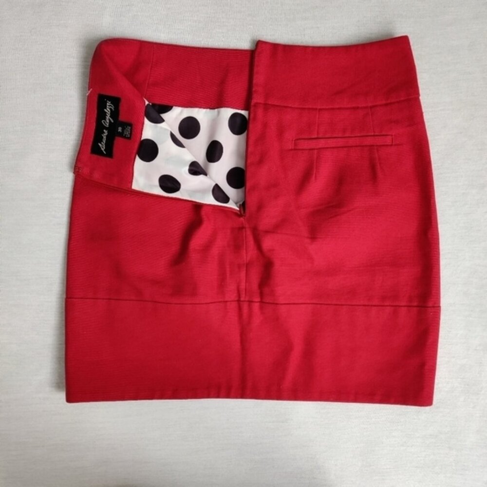 SANDRA Angelozzi Women's Red Linen Mini Skirt Size EU 30 US 00